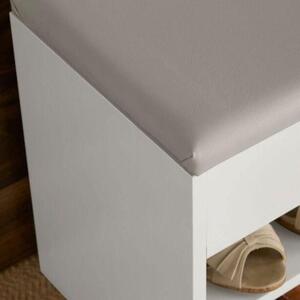 Wooden White Shoe Cabinet With Seating