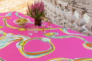 LIGHT FLOUX TABLECLOTH IN PINK - 220 x 280