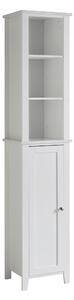 Marble Effect Tall Cabinet White