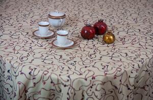 LIGHT DROPS TABLECLOTH IN CHESTNUT - 220 x 280
