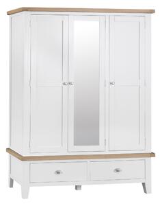 Terranostra Old white 3 Door Wardrobe with Drawers