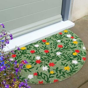 Green Floral Entrance Doormat | Coir