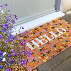 Hello Floral Entrance Doormat | Coir