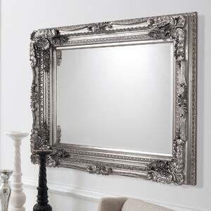 Carved Louis Mirror - Silver