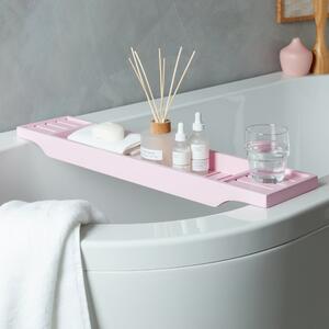Blush Bamboo Bath Rack Pink
