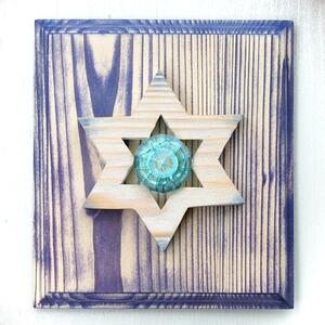 Blue Star Wooden Picture