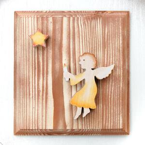 Angel with Star Wooden Picture