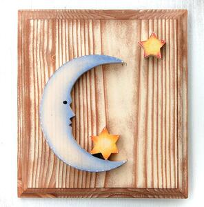 Moon with Star Wooden Picture