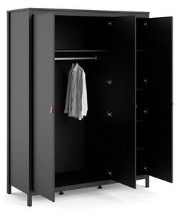 Barcelona Matt Black 3 Doors Wardrobe
