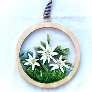 Wooden Picture Edelweiss