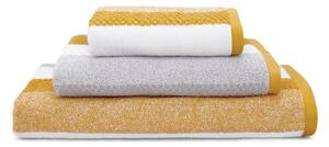 Elements Stripe Ochre Towel Grey and Yellow