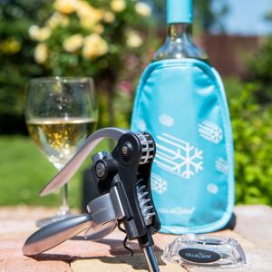 Dexam CellarDine Lever Corkscrew and White Wine Chiller Gift Set Blue