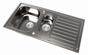 The 1810 Company VD/100/P/REV/048 Veloreduo 1 Bowl Sink - Stainless Steel