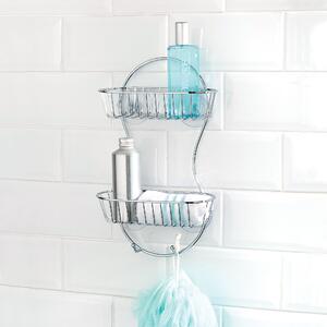 Bathroom Basics 2 Tier Shower Caddy Silver