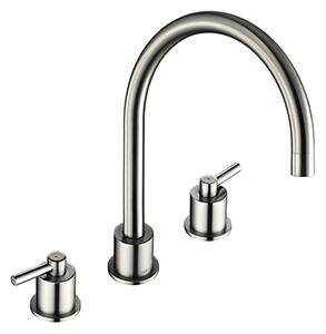 The 1810 Company AER/02/BS 3 Hole Basin Tap - Brushed Steel