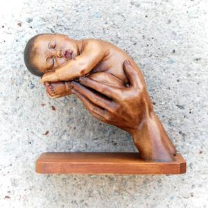 Newborn Baby Woodcarving