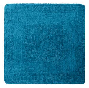 Super Soft Reversible Teal Square Bath Mat Teal Blue