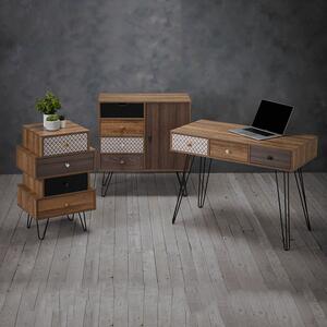 Casablanca 3 Drawer Desk With Wired Legs