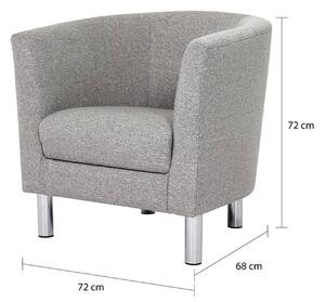 Cleveland Nova Light Grey Fabric Armchair