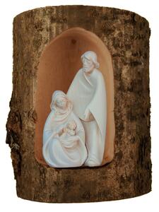Holy Family in wooden log