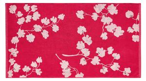 Joules Penzance Floral 100% Cotton Red Bath Mat Red and White