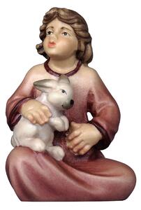 Girl sitting with rabbit Tyrolean