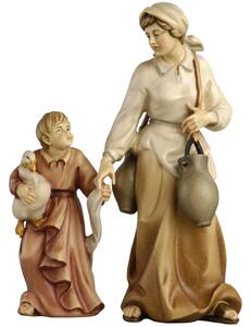 Shepherdess and boy with duck - Salcher