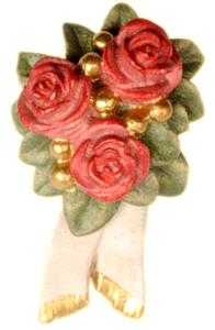 Wooden Brooch - bouquet of roses