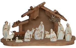 Miniature Nativity set `Morning Star` with stable (10 fig)