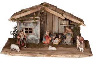 Nativity set Rasciesa with stable and 10 figurines