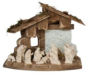 Miniature Nativity set with stable