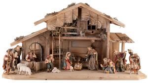 Nativity set Toblach with stable and 18 figurines