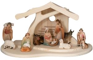 Nativity Set `Morning Star` with modern stable and 11 figurines