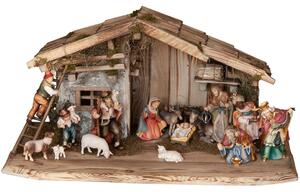 Nativity set Rasciesa with stable and 15 figurines