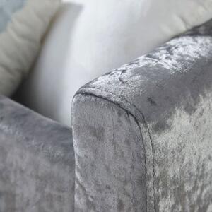Crushed Velvet Storage Bench in Grey