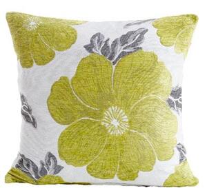 Poppy Chenille Filled Cushion Lime