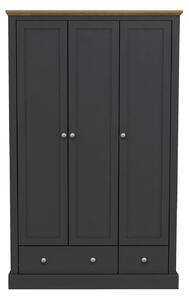 Devon Charcoal Grey 3 Doors 2 Drawer Wardrobe