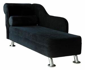 Deluxe Velvet Chaise Lounge in Black