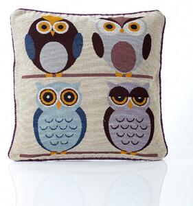 Owl Tapestry Filled Cushion Multi