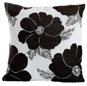 Poppy Chenille Filled Cushion Black