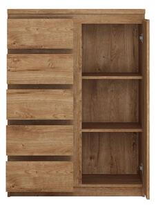 Fribo Oak Finish 1 Door 5 Drawers Cabinet