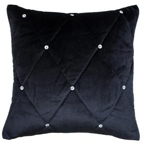 Diamante Filled Cushion Black