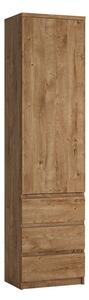 Fribo Oak Narrow 1 Door 3 Drawers Cupboard