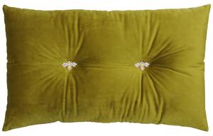 Paoletti Bumble Bee Velvet 30cm x 50cm Filled Cushion Olive