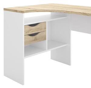 Function Plus Oak & White Corner Desk