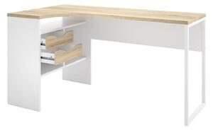 Function Plus Oak & White Corner Desk