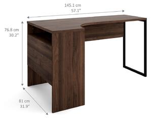 Function Plus Walnut 2 Drawers Corner Desk