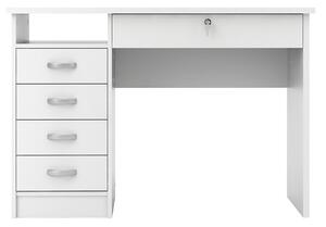 Function Plus White 5 Drawers Desk
