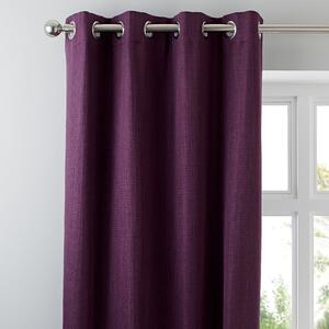 Solar Blackout Eyelet Curtains Aubergine (Purple)