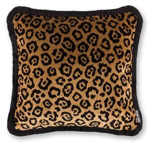 Paloma Home Luxe Velvet Leopard Filled Cushion 43cm x 43cm Old Gold
